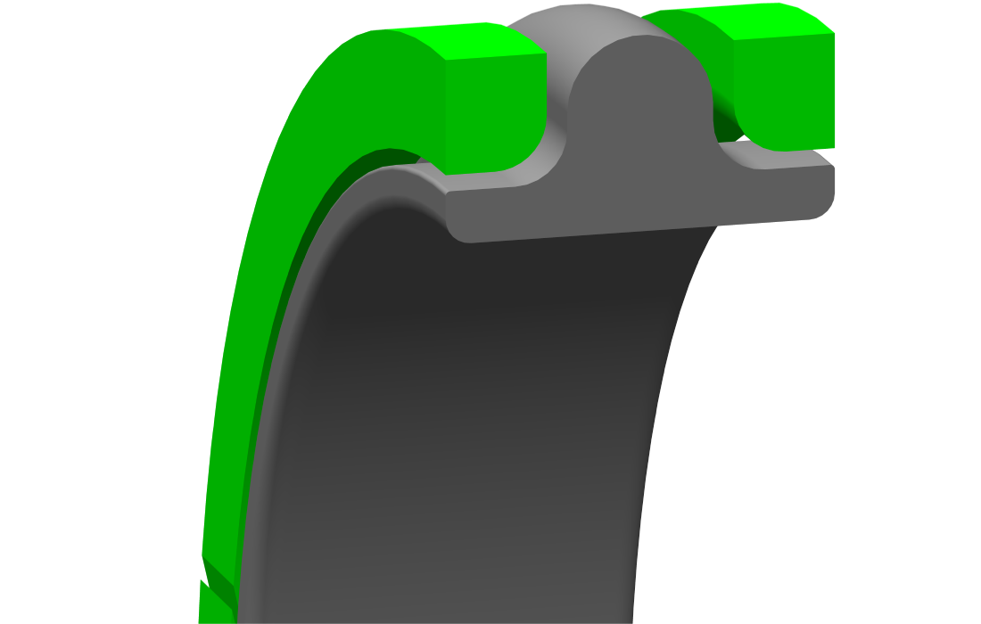 Coupe transversale en 3D du segment de piston AGT pour des performances d'étanchéité accrues