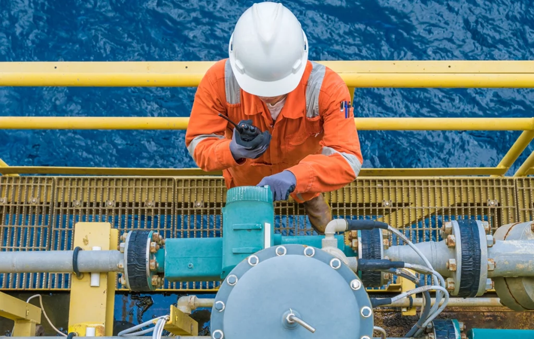 person working on oil rig