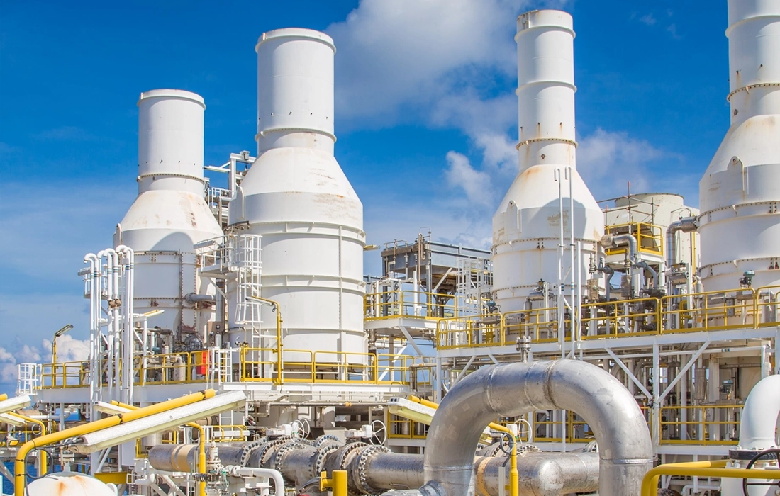 outside factory with tubes